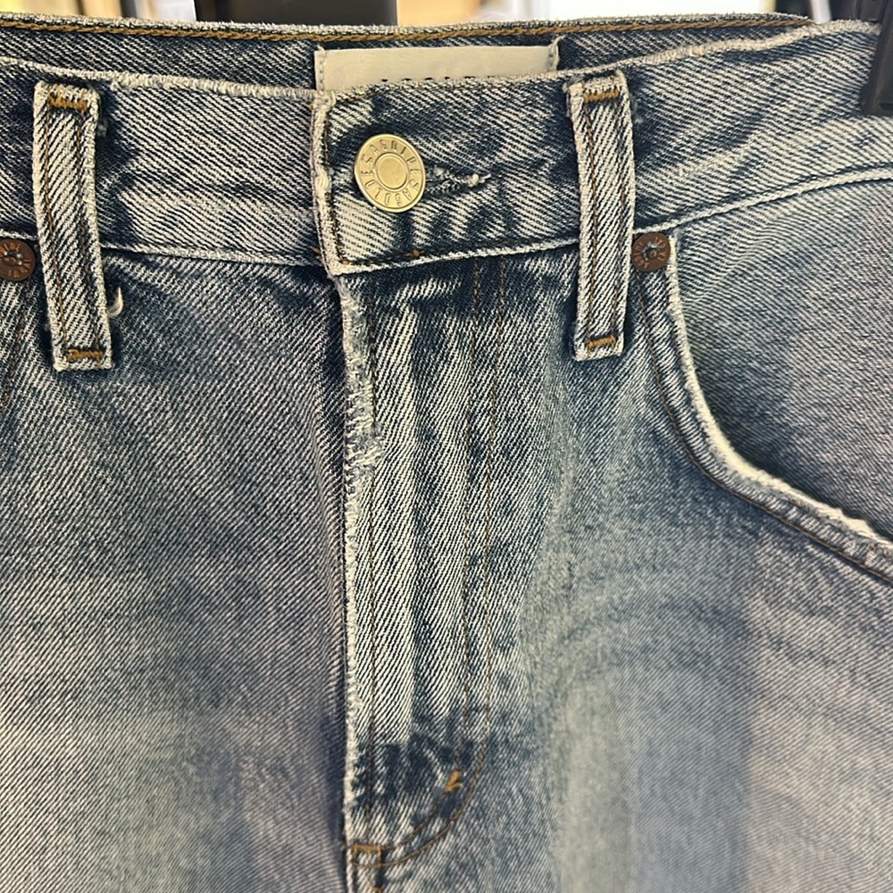 Agolde Classic Blue Denim Shorts 25 - Picture 6 of 6